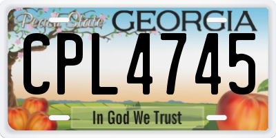 GA license plate CPL4745