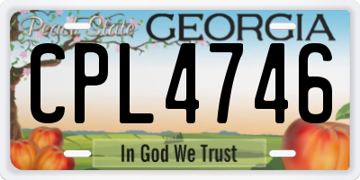 GA license plate CPL4746