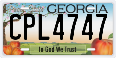 GA license plate CPL4747