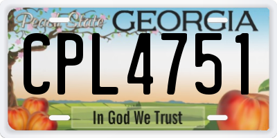 GA license plate CPL4751