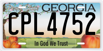 GA license plate CPL4752