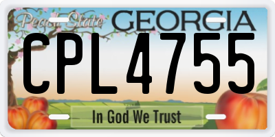 GA license plate CPL4755
