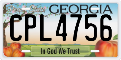 GA license plate CPL4756