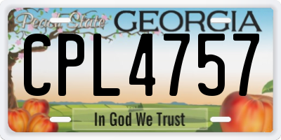 GA license plate CPL4757