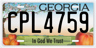 GA license plate CPL4759