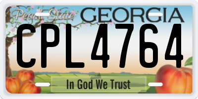 GA license plate CPL4764