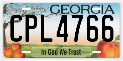 GA license plate CPL4766