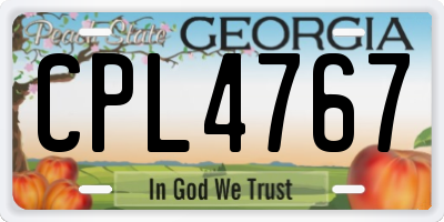 GA license plate CPL4767