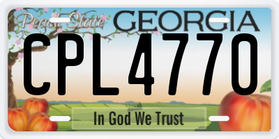 GA license plate CPL4770