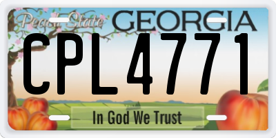GA license plate CPL4771