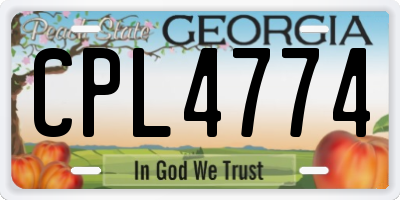 GA license plate CPL4774