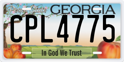 GA license plate CPL4775