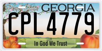 GA license plate CPL4779