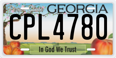 GA license plate CPL4780