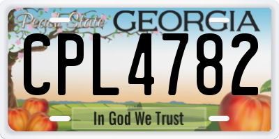 GA license plate CPL4782