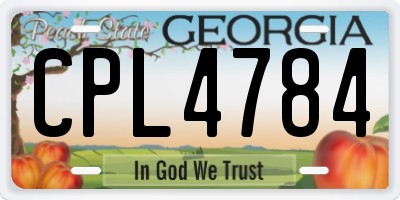 GA license plate CPL4784