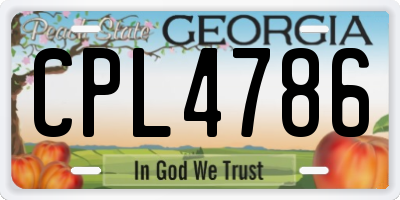 GA license plate CPL4786