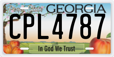 GA license plate CPL4787