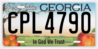 GA license plate CPL4790
