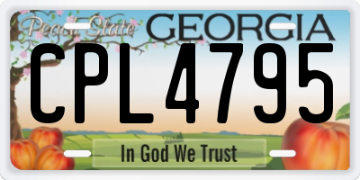 GA license plate CPL4795