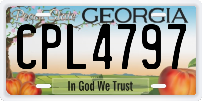 GA license plate CPL4797