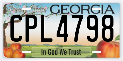 GA license plate CPL4798