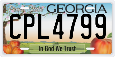 GA license plate CPL4799