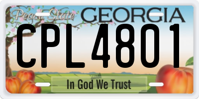 GA license plate CPL4801