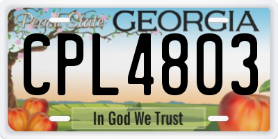GA license plate CPL4803
