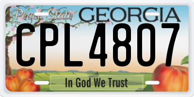 GA license plate CPL4807