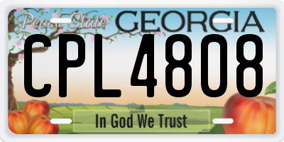 GA license plate CPL4808