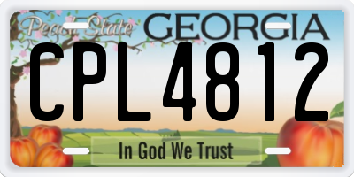 GA license plate CPL4812