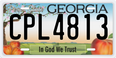 GA license plate CPL4813