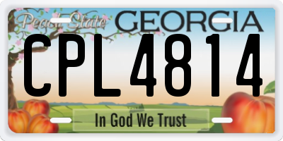 GA license plate CPL4814