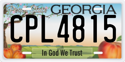 GA license plate CPL4815