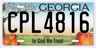 GA license plate CPL4816