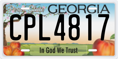 GA license plate CPL4817