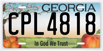 GA license plate CPL4818