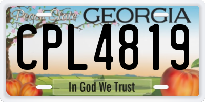 GA license plate CPL4819