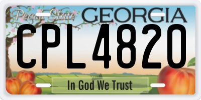 GA license plate CPL4820