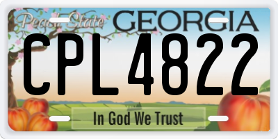 GA license plate CPL4822