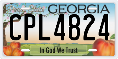 GA license plate CPL4824