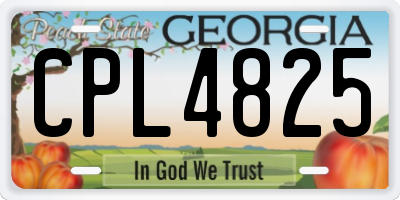 GA license plate CPL4825