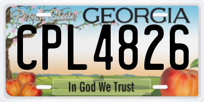GA license plate CPL4826