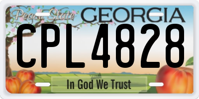 GA license plate CPL4828