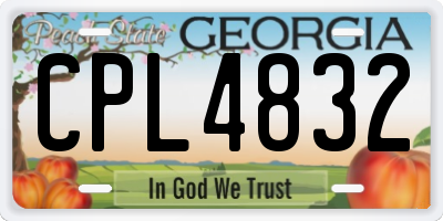 GA license plate CPL4832