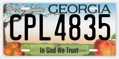 GA license plate CPL4835