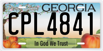 GA license plate CPL4841