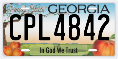 GA license plate CPL4842