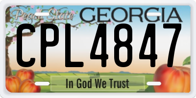GA license plate CPL4847